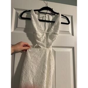 Peppermayo White Lace Tie Cut Out Dress